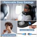 CNAOA Travel Pillow for Airplanes, Neck Pillow eases Neck and Shoulder Pain on Long Flights, Adaptive Memory Foam Sleep Support, Portable Carry Case, Eye Mask and Earplugs Travel Set(Black)