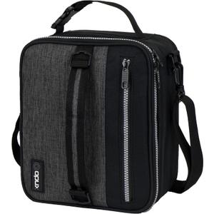 opux Insulated Lunch Box for Men Women Adult, Compact Lunch Bag for Kids Boy Girl Teen, Soft Lunch Cooler Bag for Work School, Leakproof Lunchbox Lunch Pail with Clip-on Buckle, Heather Charcoal