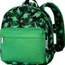 BIGHAS Lightweight Toddler Kids Backpack with Chest Strap For Boys and Girls, Preschool Kindergarten 3-6 Years Old 30 Colors (Dinosaurs/Green), One_Size