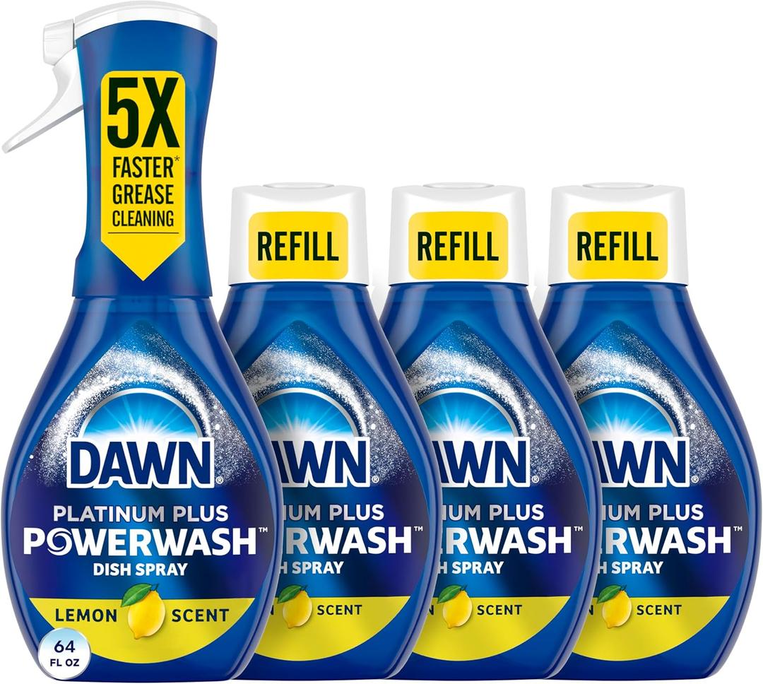 Dawn Powerwash Spray, Dish Soap, Dishwashing Liquid, Cleaning Supplies, Lemon, 1 Refills, 1 units of 16oz (64oz)
