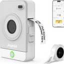 Joysea OP1 Label Maker Machine with Tape, Wireless Small Label Maker Bluetooth with Multiple Templates for Home School Office Organization, Thermal Sticker Printer Gray White