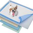 TidyFriend Dog Pee Pad Holder Tray Fits for 30 x 23 Pee Pads with Corner Lock Holes, Raised Edges, Non-Spill, Easy to Clean Silicone Dog Potty Tray Holder, For Indoor Floor Protection (Light Grey)