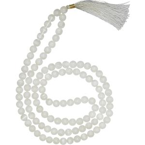 Amazing Gemstone Crystal Mala Beads - 108 Prayer Beads for Meditation and Mindfulness Practice, Handcrafted Mala Beads with Natural Gemstones for Spiritual Healing and Relaxation (Knotted) (Selenite)