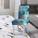 CAPSCEOLL Turquoise Teal Dining Chair Covers Set of 6,Grey Blue Chair Covers Dining Chairs Slipcovers Removable Washable Kitchen Chairs Protector Cover Kitchen Accessories and Decor