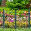 (4 Sizes: 4-5-6-7 Feet) LADECH 6 Feet Sturdy Duty Metal Fence Post with 40 Zip Ties & 25 Post Clips– Garden U Posts for Fencing (6 Feet - Light - Set 10)