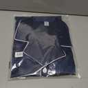 BBO FACTORY Men's Summer Silky Satin Pajama Set 2PC Short Sleeve Button Down Hotel Loungewear Pockets Sleepwear Navy L