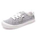 BENEKER Women's Platform Canvas Sneakers Low Top Fashion Sneakers Classic Slip-On Comfort Walking Shoes Grey 11