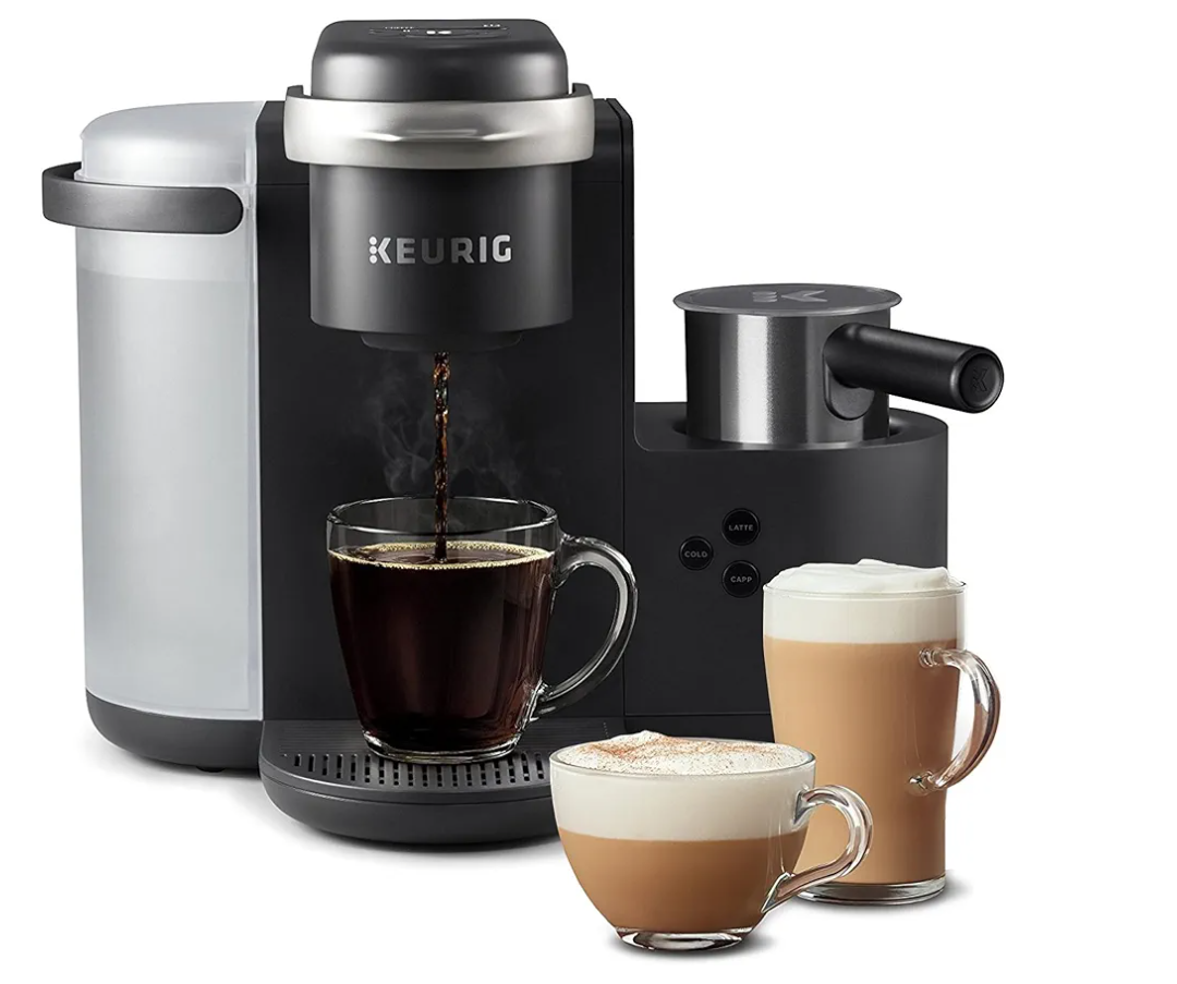 Keurig K-Cafe Single-Serve K-Cup Coffee Maker, Latte Maker and Cappuccino Maker, Comes with Dishwasher Safe Milk Frother, Coffee Shot Capability, Compatible with all Keurig K-Cup Pods, Dark Charcoal