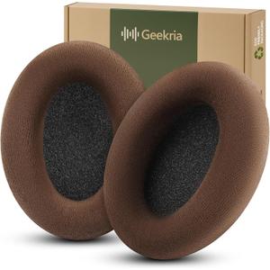 Geekria Comfort Velour Replacement Ear Pads for Sennheiser HD598, HD598SE, HD598CS, HD595, HD599, HD599 SE Headphones Ear Cushions, Repair Parts with Video Guide (Brown)