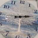 Large Blue Wooden Wall Clock 20 Inch Tree of Life Themed
Silent Non-Ticking Battery Operated Vinatge Country Decorative for Living Room Bedroom Kitchen Office