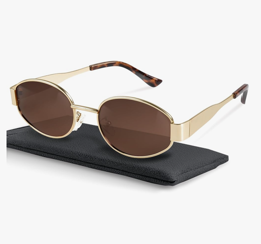 livho Oval Trendy Polarized Sunglasses Women Men, Retro Sun Glasses for Women Men 2024, Vintage Classic UV Protection Shades
