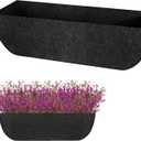 1-Pack 36in Planter Liners - Breathable Felt Hanging Basket and Window Box Liners - Prevent Root Suffocation and Bird Damage - Black