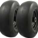 MARASTAR 00232-2PK Universal Fit Flat-Free 11x4.00-5 Tire and Wheel Assembly, Zero Turn Lawn Mower Replacement Tires, Smooth Tread, Adapter Kit included, 2 Pack