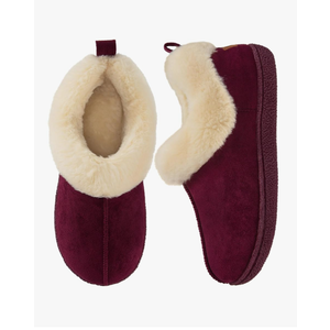 HomeTop Women's Closed-back Slippers Faux Wool Warm Non-slip Outdoor Indoor House Shoes with Fuzzy Collar, Size US 9-10