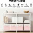 Large Closet Organizer Bins with Lids 4 Pack - 23 QT Collapsible Decorative Storage Boxes with Lids - Clothes Storage Bins with Handles - Fabric Containers for Living Room, Dorm, Nursery - Pink