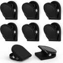 SMART&COOL 8 Pack 1.16 Inches Anti-Scratch Magnetic Clips with Silicone-Coated Base, Fridge Magnets, Office Supplies, Black