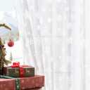 jinchan Christmas Snowflake Curtains for Living Room Bedroom White Sheer Voile Curtains 84 Inch Length Rod Pocket Decor Xmas Winter Holiday Window Decorations 2 Panels Set