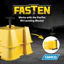 Camco Fasten RV Leveling High-Gain Base - Nesting Design for RV Storage - Convenient Carry Handle - Compatible w/Square RV Leveling Blocks and RV Jacks - Supports Up to 8,000lbs, 2-Pk (44539)