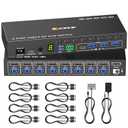8 Port KVM Switch Displayport 4K@60Hz EDID Simulation, USB 3.0 DP KVM Switch for 8 Computers Share 1 Monitor and 4 USB Devices, KVM Switches with Audio RS232 Wired Remote 12V Power and 8 USB Cable