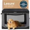 Lesure Shown on TODAY Show Soft Collapsible Dog Crate - 42 Inch Portable Travel Crate for Extra Large Dogs Indoor & Outdoor, 4-Door Foldable Pet Kennel with Mesh Windows, Black