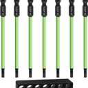 7Pcs 1/4" Hex Head Allen Wrench Drill Bits, SAE 1/8", 4" Long Hex Key Drill Bit Set, Magnetic Tips Screwdriver Socket Bit Set for Ikea Type Furniture (S2 Steel), 100MM Black