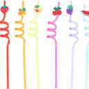 Luxshiny Pcs Fruit Shaped Straw for Travel Crazy Birthday Party Favor Bags Curly Party Straws Silly Straw Strawberry Straws Fruit Drinking Straws Child Decorate The Summer The Pet. 16 Pcs
