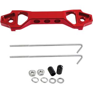 povtii Battery Hold Down Sets, Aluminum Alloy Car Battery Holder Kit with J Hook Nut Spacers, Automotive Battery Hold Down Bracket Lock Accessories Universal for Most Vehicles (Red)