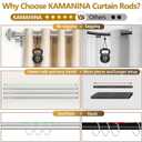 KAMANINA 1 Inch Double Curtain Rods 66 to 120 (5.5-10 Feet), Telescoping Splicing Dark Silver Curtain Rod for Windows 54 to 115 Inches, Heavy Duty Curtain Rods with Square Finials
