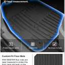 KIWI MASTER Floor Mats for 2009-2018 Dodge Ram 1500 Quad Cab, 2019-2024 Ram 1500 Classic Quad Cab, Custom Fit All Weather Car Mats, Heavy Duty TPE Floor Liners, Front & Rear 2 Row, Black