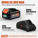 SENIX 20V 15" Weed Wacker, String Trimmer w/5.0Ah Battery & 2A Charger, Variable Speed, Brushless Motor, Lightweight 6.6lbs (GTX2-M3)