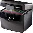 SentrySafe Black Fireproof and Waterproof Safe, File Folder and Document Box with Key Lock, Ex. 14.3 x 15.5 x 13.5 inches, HD4100