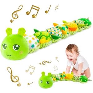 Sumobaby Infant Baby Musical Multi-Sensory Caterpillar, Stuffed Animal Activity Soft Toys, for Tummy Time Newborn 0-3-6-12 Months Boy and Girls, Green