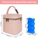 Mancro Breastmilk Cooler Bag Fits 6 Bottles Up to 9 Ounce, Insulated Baby Bottle Bag Comes with ice Pack and Shoulder Strap, Baby Bottle Cooler Bags for Daycare Nursing, Pink