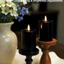 Gmnee 3"x4" Outdoor Waterproof Flameless Candles with Remote Timers Plastic | 2 Pack Battery Operated Candles, LED Candles, Electric Fake Pillar Candles for Patio, Porch, and Lanterns Decor (Black)