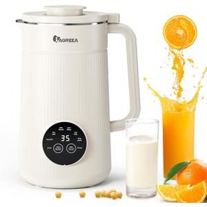 IAGREEA 35 oz Nut Milk Maker Machine with 10 Blades, Automatic Homemade Almond, Oat, Soy, Plant-Based Milk and Dairy Free Beverages, Almond Maker, Self-cleaning, Keep Warm/12-Hour Delay (White)