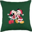 Disney Santa Mickey and Minnie Mouse Holiday Throw Pillow (18x18)