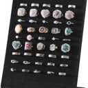 Ring Board Display Stand,Velvet Jewelry Earring Organizer Holder for Selling,Vendors Storage Tray for Multiple Rings (Black)