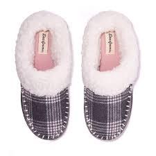 Dearfoams womens Nyla Felted and Plaid Moc Toe Clog, Size 7-8