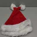 CHOIEO 2 Pcs Christmas Hats, Deluxe Classic Red Santa Hat White Faux Fur Trim Comfort Double Liner Plush Red Velvet Xmas Hats for Unisex Kids for Christmas Festive Holiday Party Supplies (Kid)