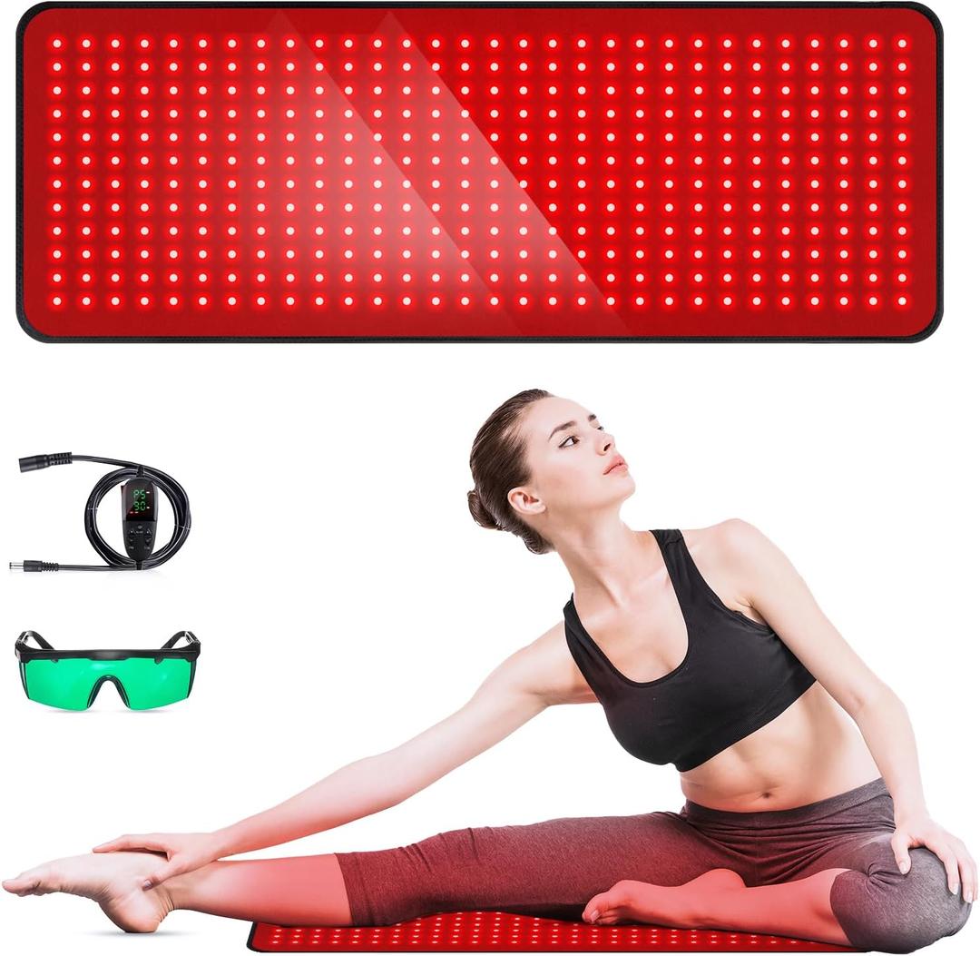Red Light Therapy for Body, 31.5" * 11.8" Red Light Therapy Pad, Dual Chip Grade 360 LEDs 660nm & 850nm Infrared Light Therapy for Body Back Waist Shoulder Knee Joint Pain Relief, Gift for Women Men