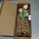 Handmade Flower Lamp,Rechargeable Cordless Touch Table Lamp,3-Colour Infinitely Dimming Small Night Light,Festival Restaurant Bedroom Bar Coffee Shop Birthday Gifts for Women Mom, Tulip Flower
