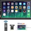 Leadfan 7inch Car Stereo Double Din Radio Touchscreen with Backup Camera Multimedia Car Audio Support Mirror Link,Bluetooth Caller ID,FM/MP3/MP4/USB/Subwoofer,Aux Input Car Audio Receivers