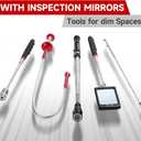 Telescoping Magnetic Pickup Tool Set, Inspection Mirrors and Four Claw Grabber Tool, Flexible LED Flashlight, Magnet Stick, Cool Gadgets for Men, Gifts for Dad, Husband
