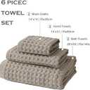SK Studio 6 Piece Waffle Bath Towel Set, Cotton Hotel Large Absorbent Quick Dry with 2 Towels, 2 Hand Towels, 2 Washcloths for Spa Yellow