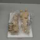 DN DECONATION Easter Decorations Bunny Figurines Set of 2 - Rabbit Statues Farmhouse Spring Home Decor, Light Brown Resin Easter Tabletop Rustic Decor for Shelf, Mantel, Coffee Table (Beige and White)