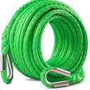 DAYDOOR Winch Rope Extension, 3/8'' x 50ft Synthetic Winch Extension Rope, 26,500 Lbs Winch Extension Line for Off Road Vehicle ATV UTV SUV Jeep(Green)