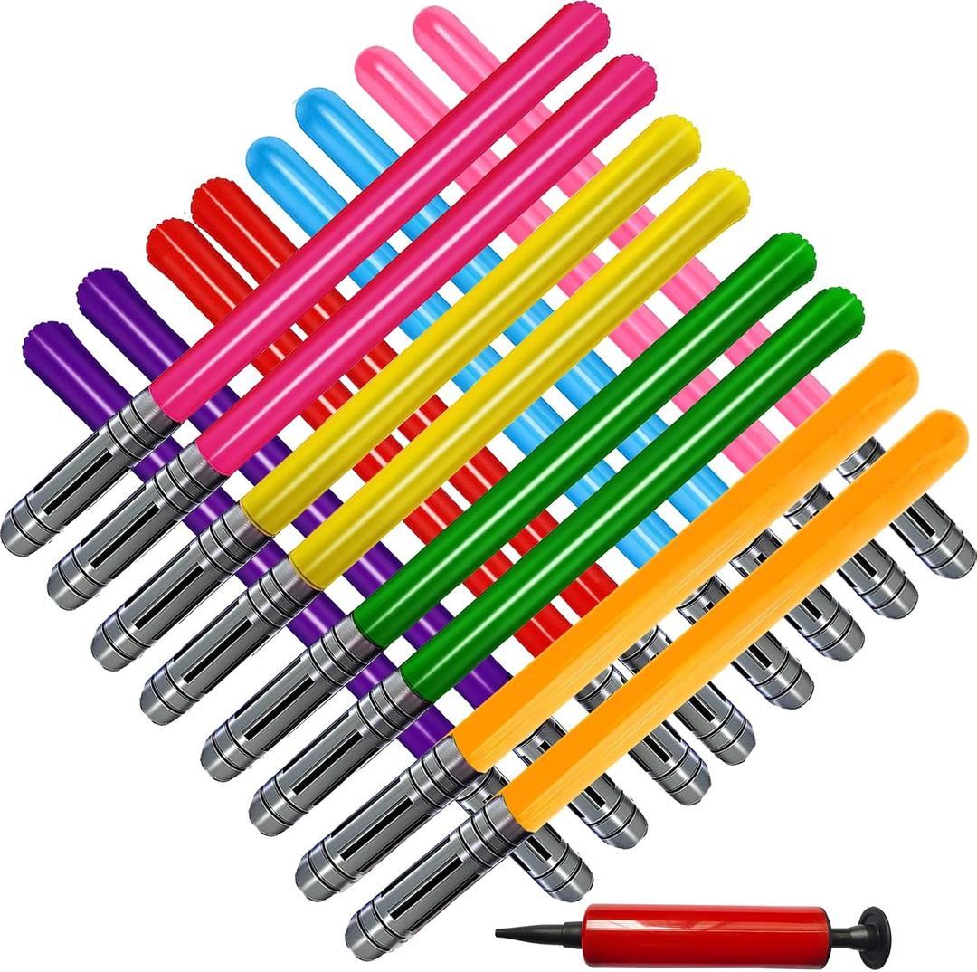 smilixin 17 Pieces Inflatable Light Saber Sword Toys,Inflatable lightsaber Swords for Star Wars Themed Party,Inflatable Sword Toys Party Bags Stocking Stuffers for Kids Cosplay Party Favors(8 Colors)