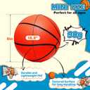 Iyoyo Mini Basketball Set - 5 Pack 6" Small Balls with Pump, Over The Door Mini Hoop Replacements, Toy for Toddlers, Kids, Teenagers, Pool, Indoors, Outdoors