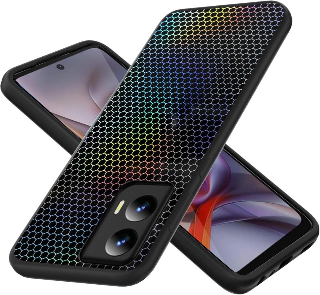 jioeuinly Case Compatible for Motorola Moto G Stylus 5G 2025 Phone Case Cover TPU Soft Silicone 3D Colorful Laser Reflection Black
