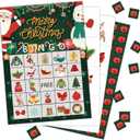 2 x Zodvery Christmas Bingo Cards, Christmas Bingo Game, for New Year Christmas Party Games Favors Supplies, Group Game - 24 Players/ 11shengdan
